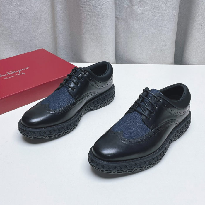  SALVATORE FERRAGAMO Мужские дерби на шнуровке