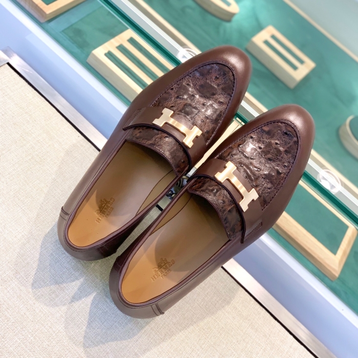 HERMES Мужские лоферы из телячьей кожи