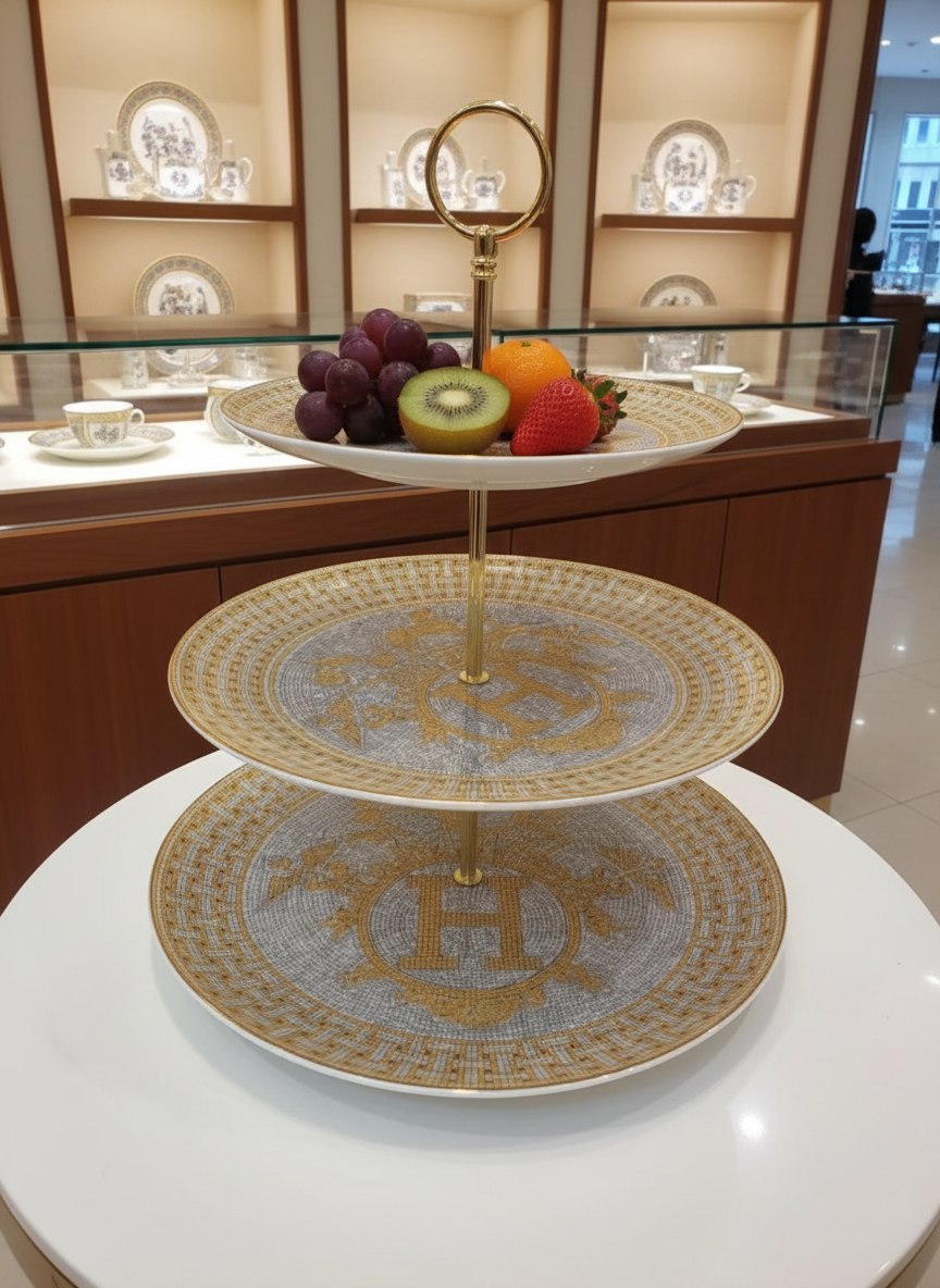 HERMES Фруктовая тарелка Mosaique au 24 тройная HERMES Фруктовая тарелка Mosaique au 24 тройная