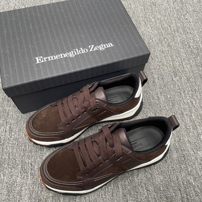 ZEGNA Мужские кроссовки коровья кожа и замша