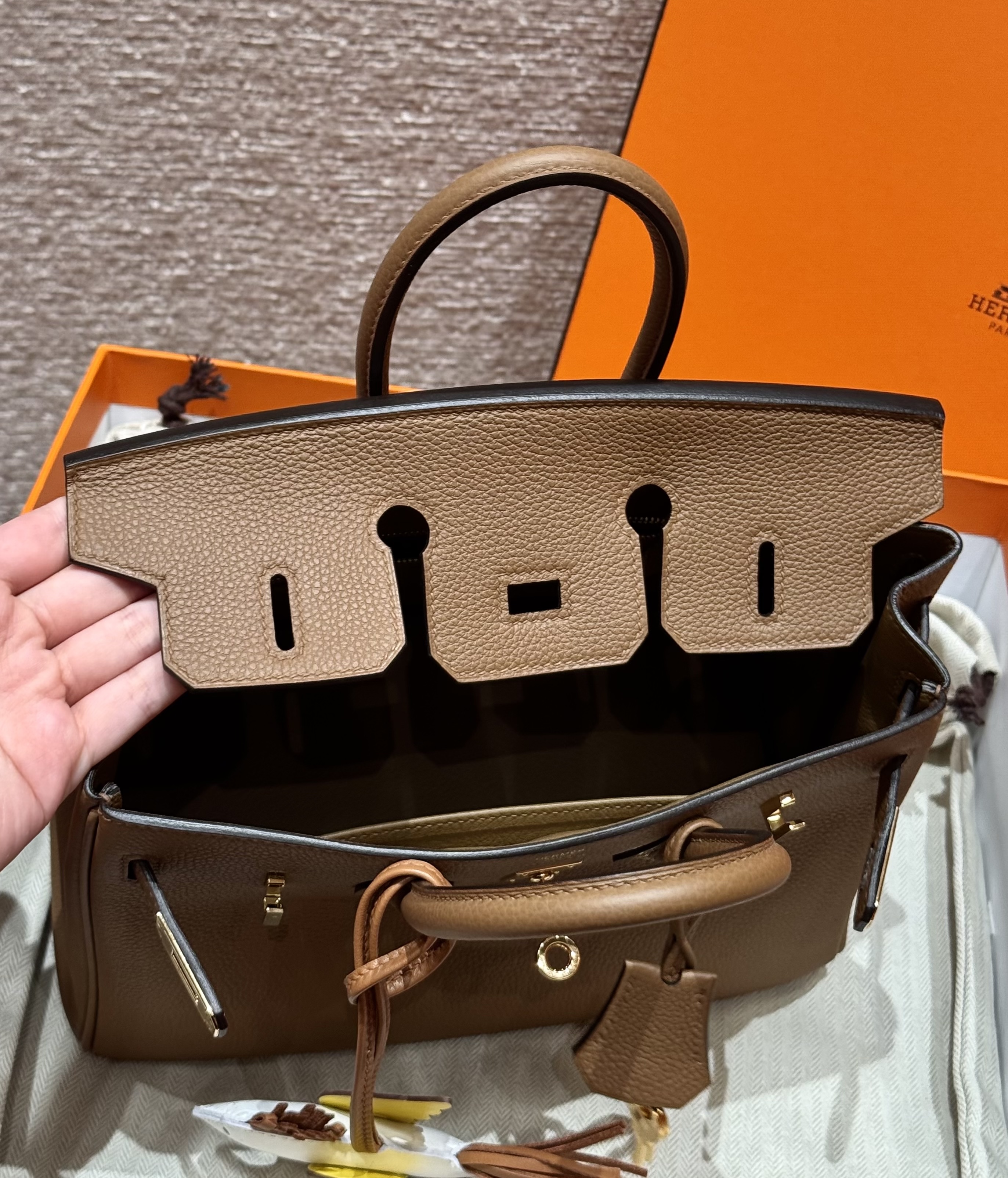 HERMES Женская сумка Birkin 25 см 3G Togo HERMES Женская сумка Birkin 25 см 3G Togo