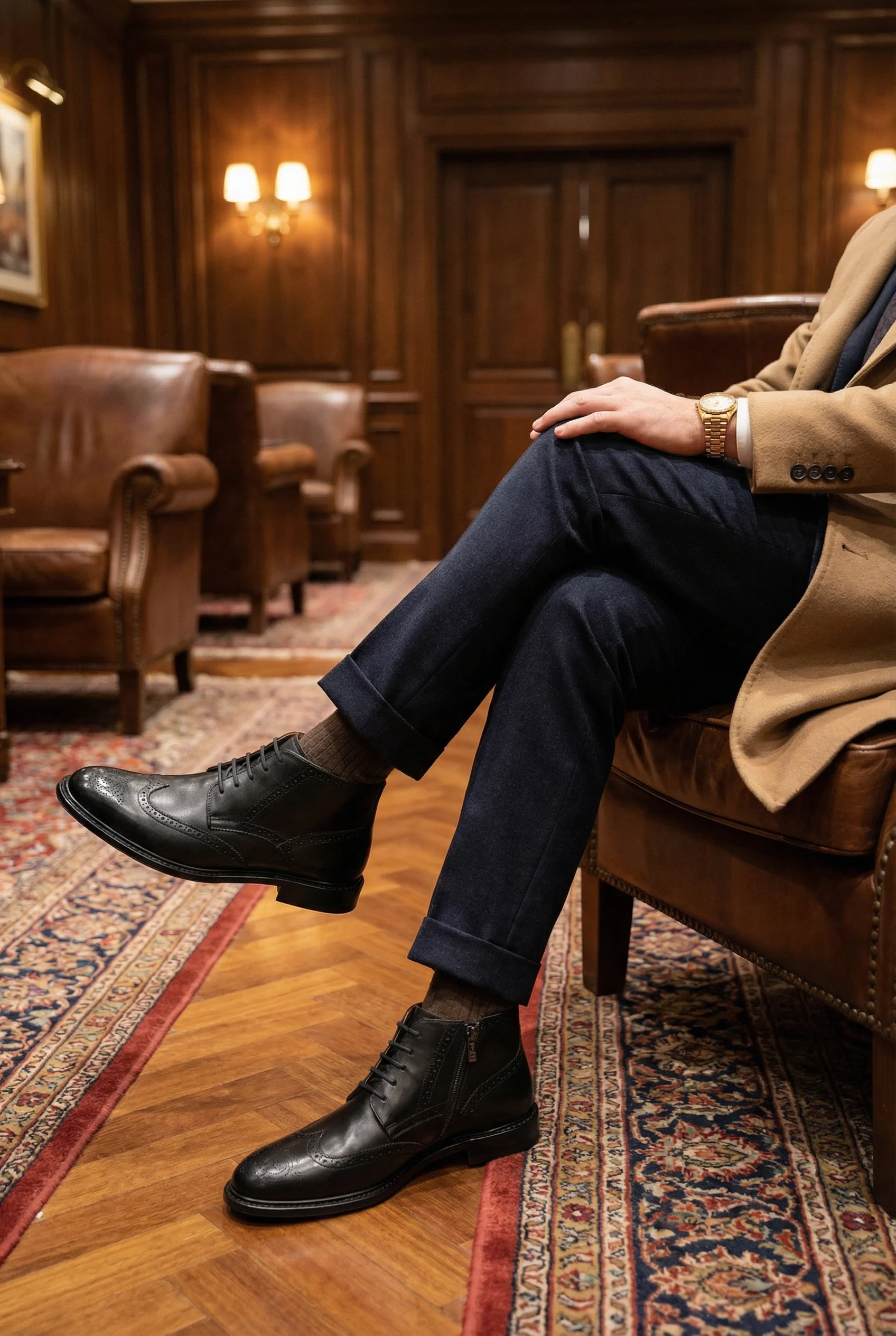 CHRISTIAN DIOR Мужские ботинки из телячьей кожи CHRISTIAN DIOR Мужские ботинки из телячьей кожи