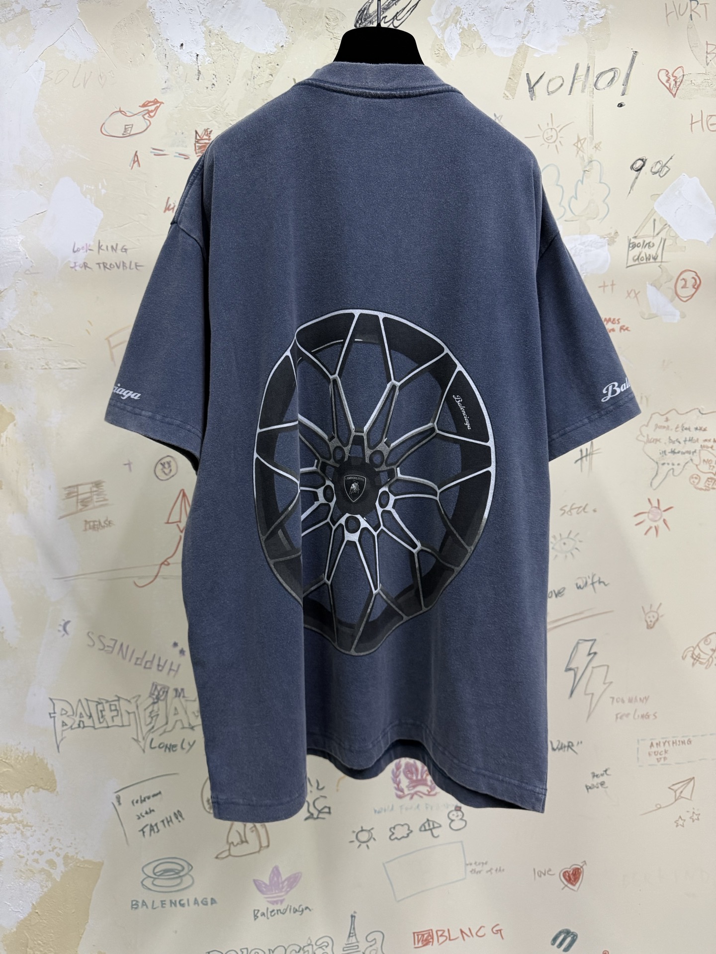BALENCIAGA Мужская футболка коллаборация Balenciaga x Lamborghini