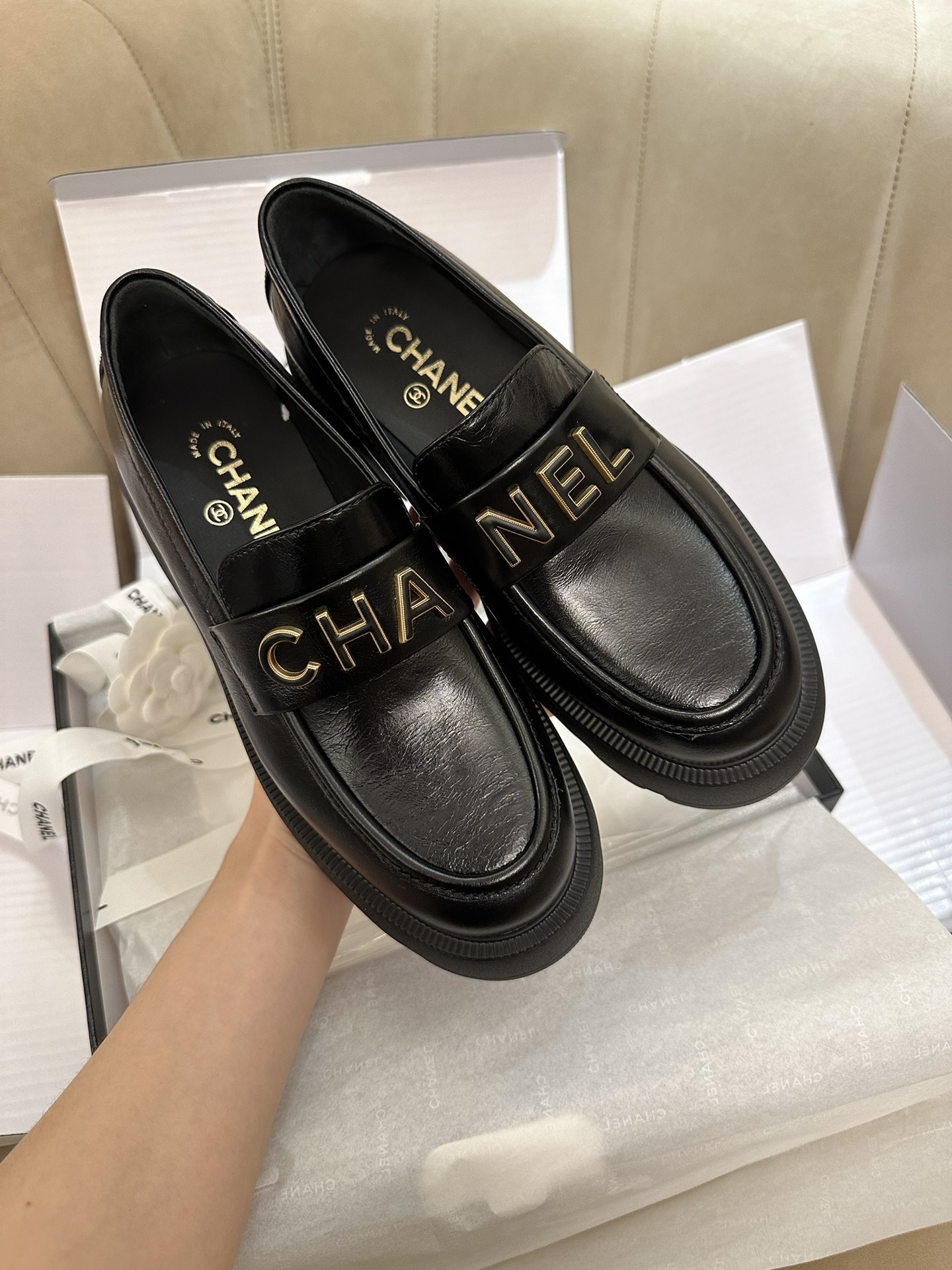 CHANEL Женские лоферы на платформе CHANEL Женские лоферы на платформе