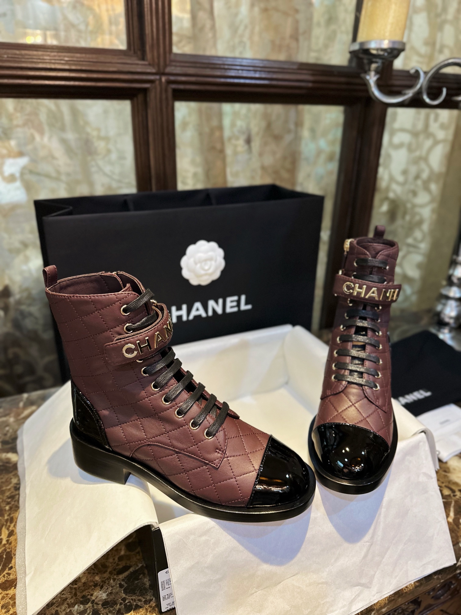 CHANEL Женские ботинки из овчины CHANEL Женские ботинки из овчины