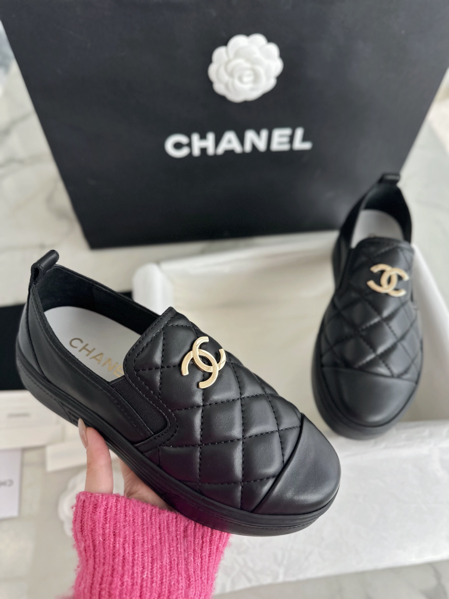 CHANEL Женские мокасины из кожи ягненка