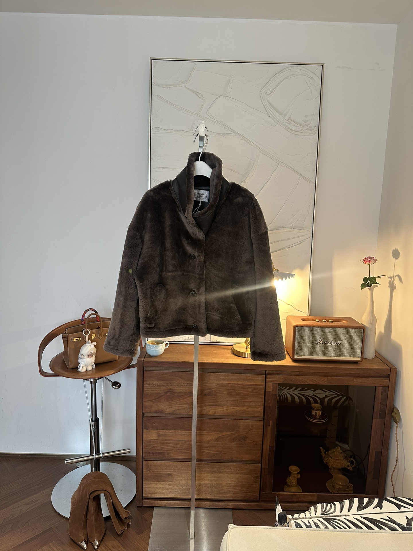 BRUNELLO CUCINELLI Женская шуба из овчины BRUNELLO CUCINELLI Женская шуба из овчины