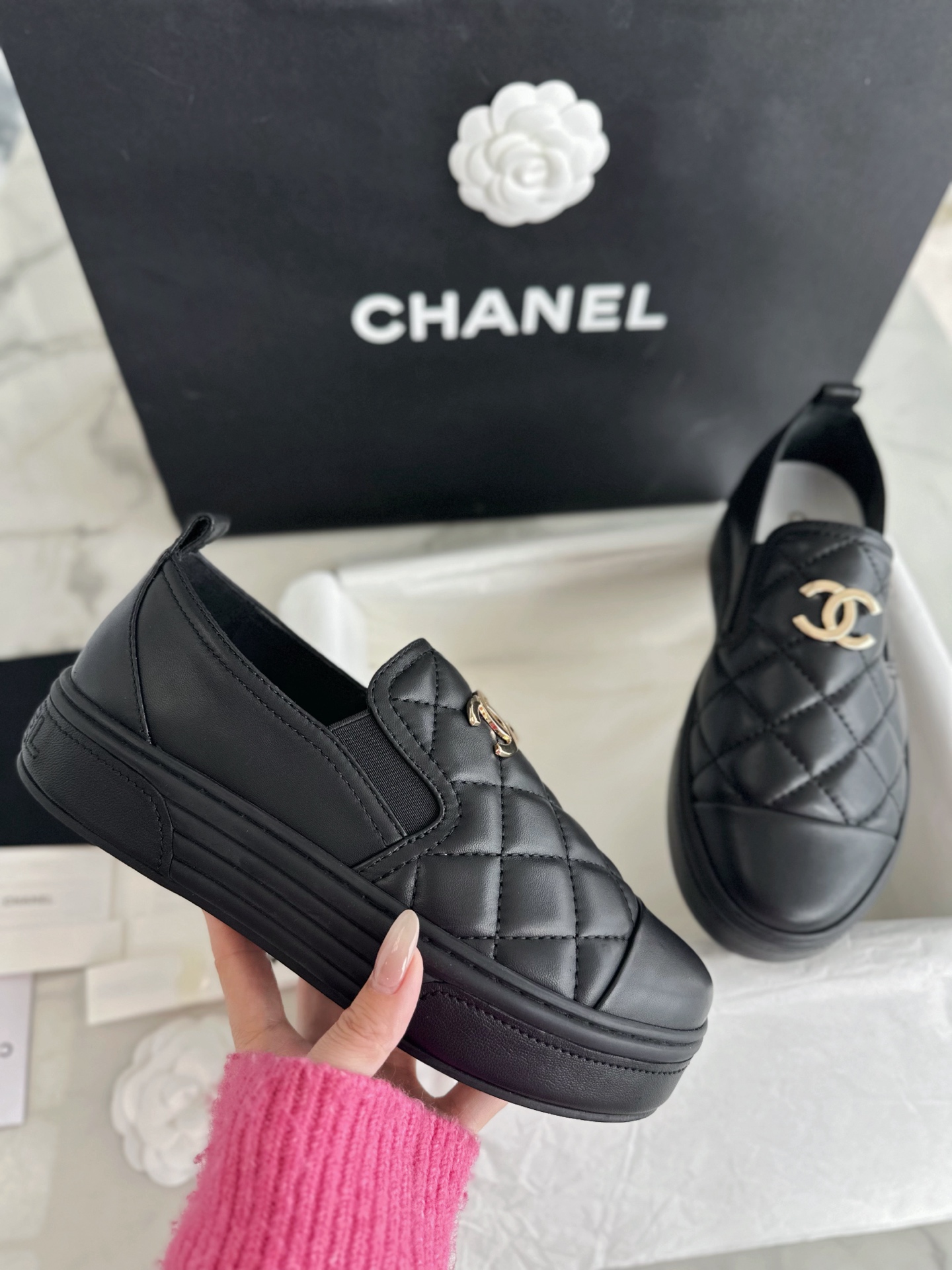 CHANEL Женские мокасины из кожи ягненка