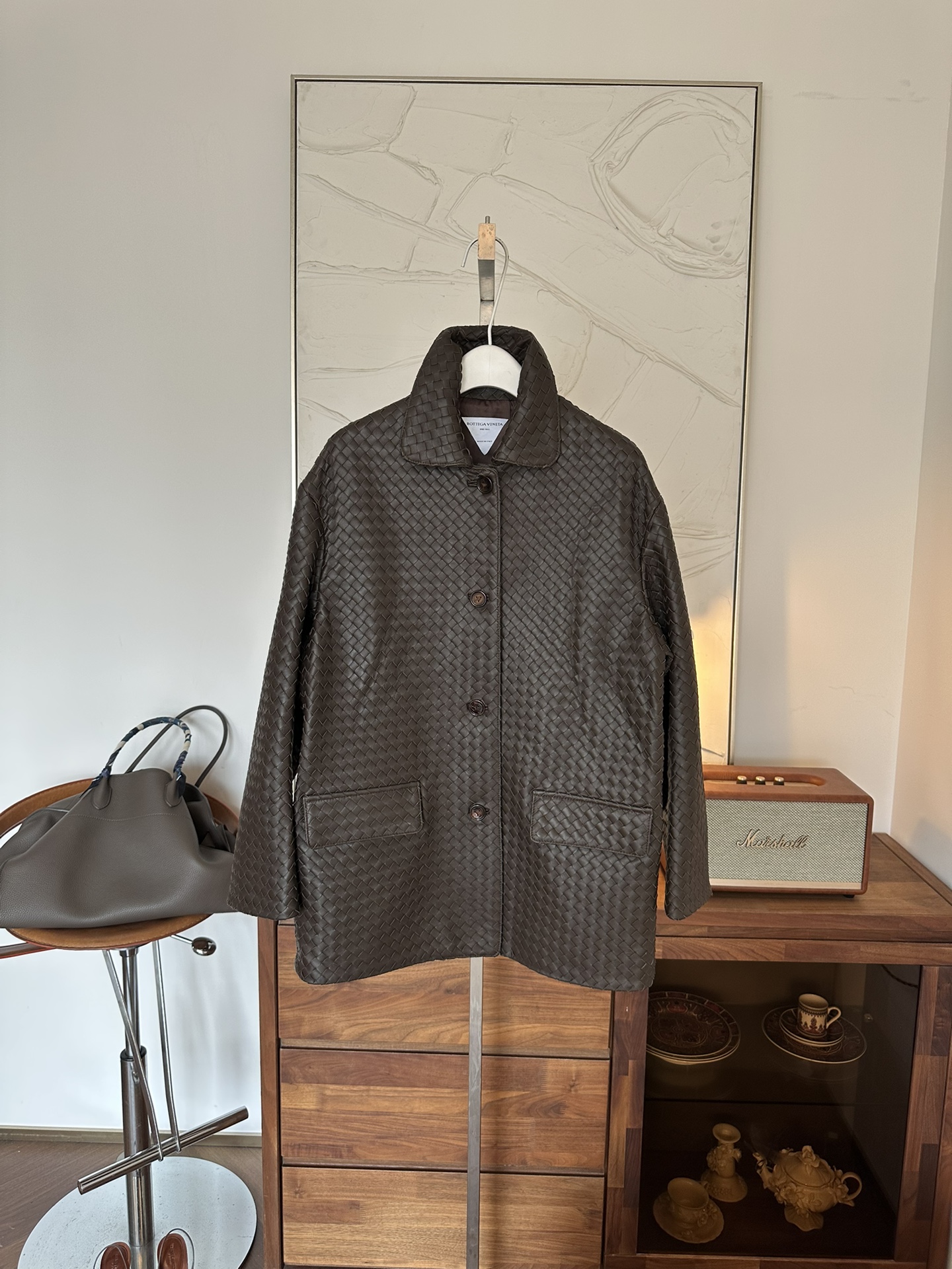 BOTTEGA VENETA Женская кожаная рубашка