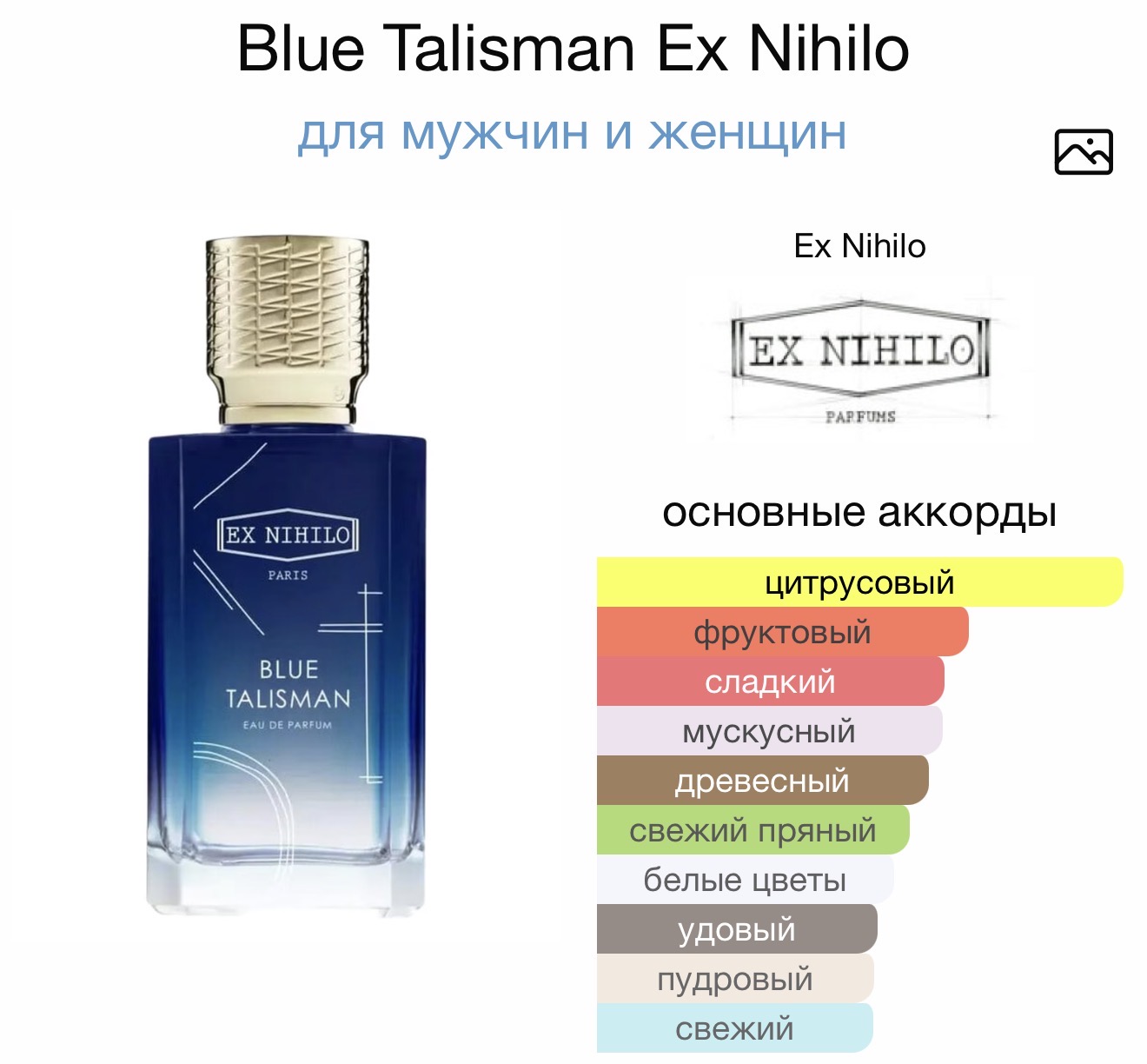 EX NIHILO Blue Talisman аромат EX NIHILO Blue Talisman аромат