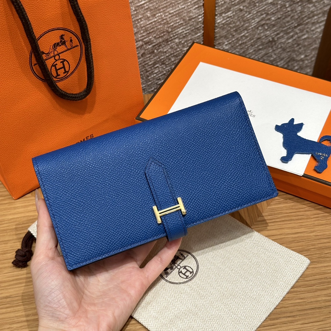 HERMES Кошелёк Bearn 17.5 см 71/Bleu France Epsom HERMES Кошелёк Bearn 17.5 см 71/Bleu France Epsom