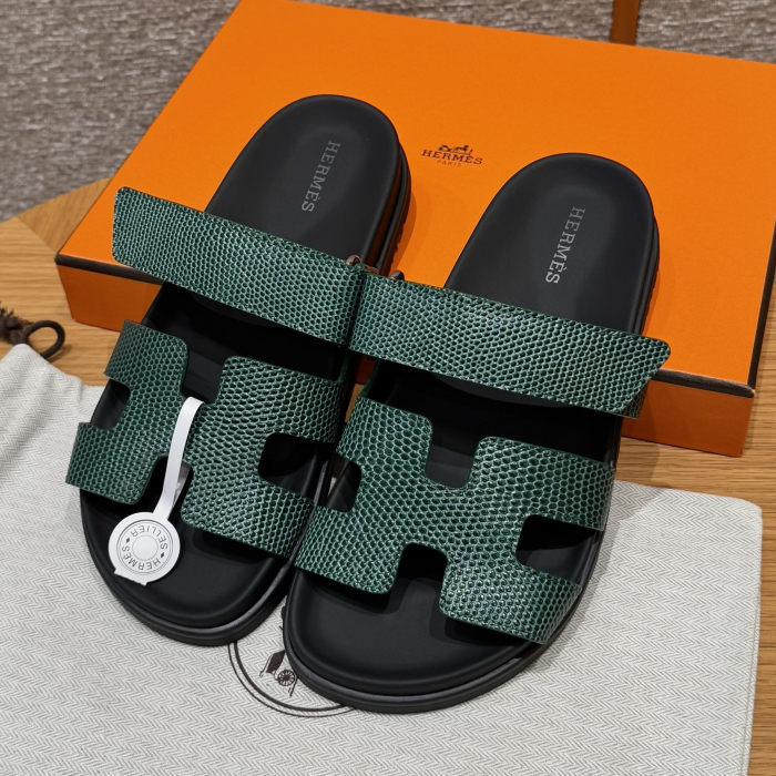 HERMES Женские сандалии Chypre кожа ящерицы 