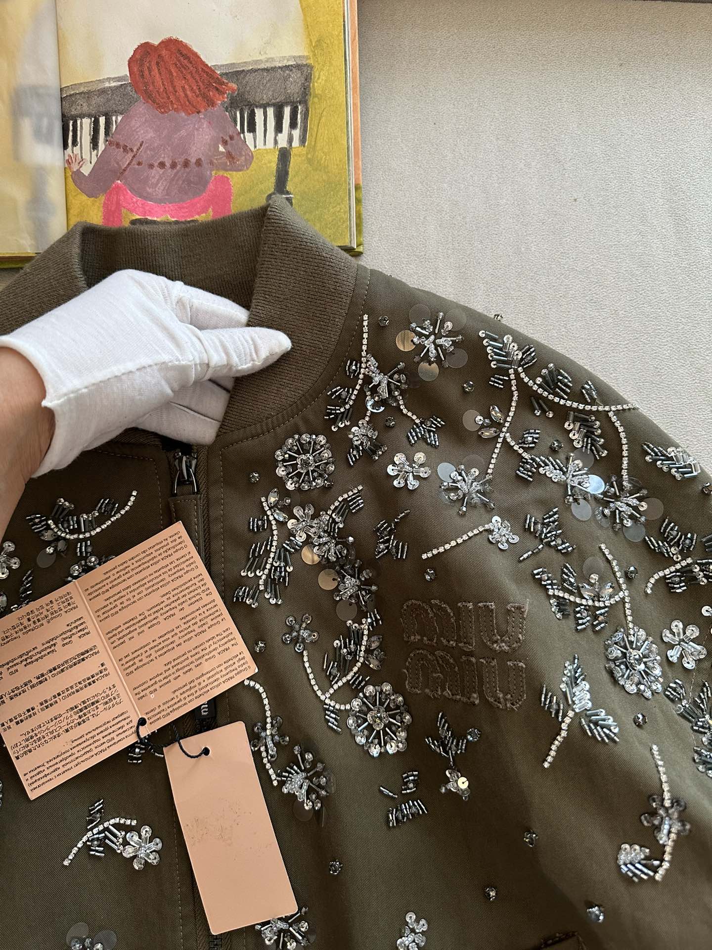 MIU MIU Женский бомбер с вышивкой MIU MIU Женский бомбер с вышивкой