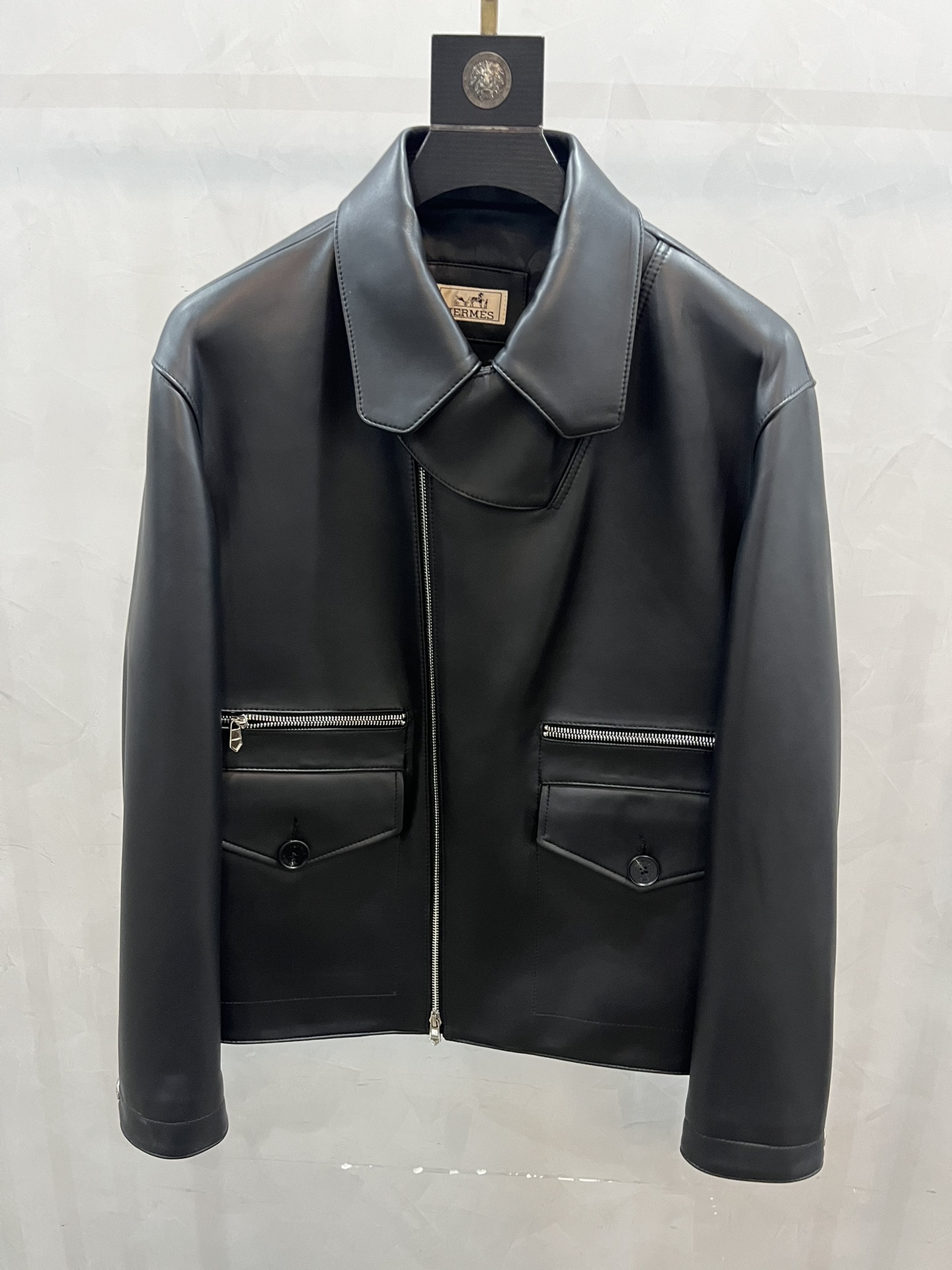 HERMES Мужская кожаная куртка