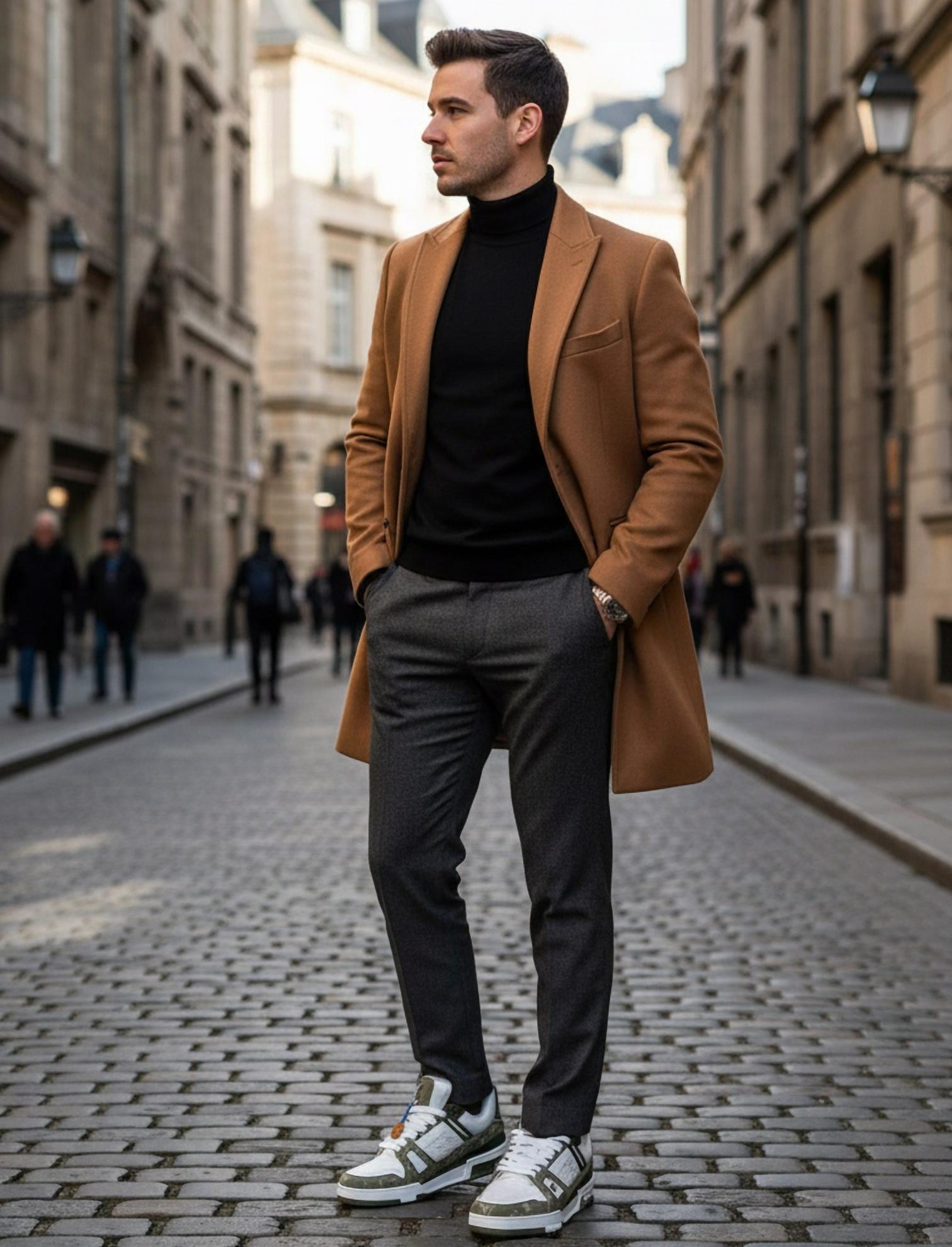 LOUIS VUITTON Мужские кроссовки из телячьей кожи LOUIS VUITTON Мужские кроссовки из телячьей кожи