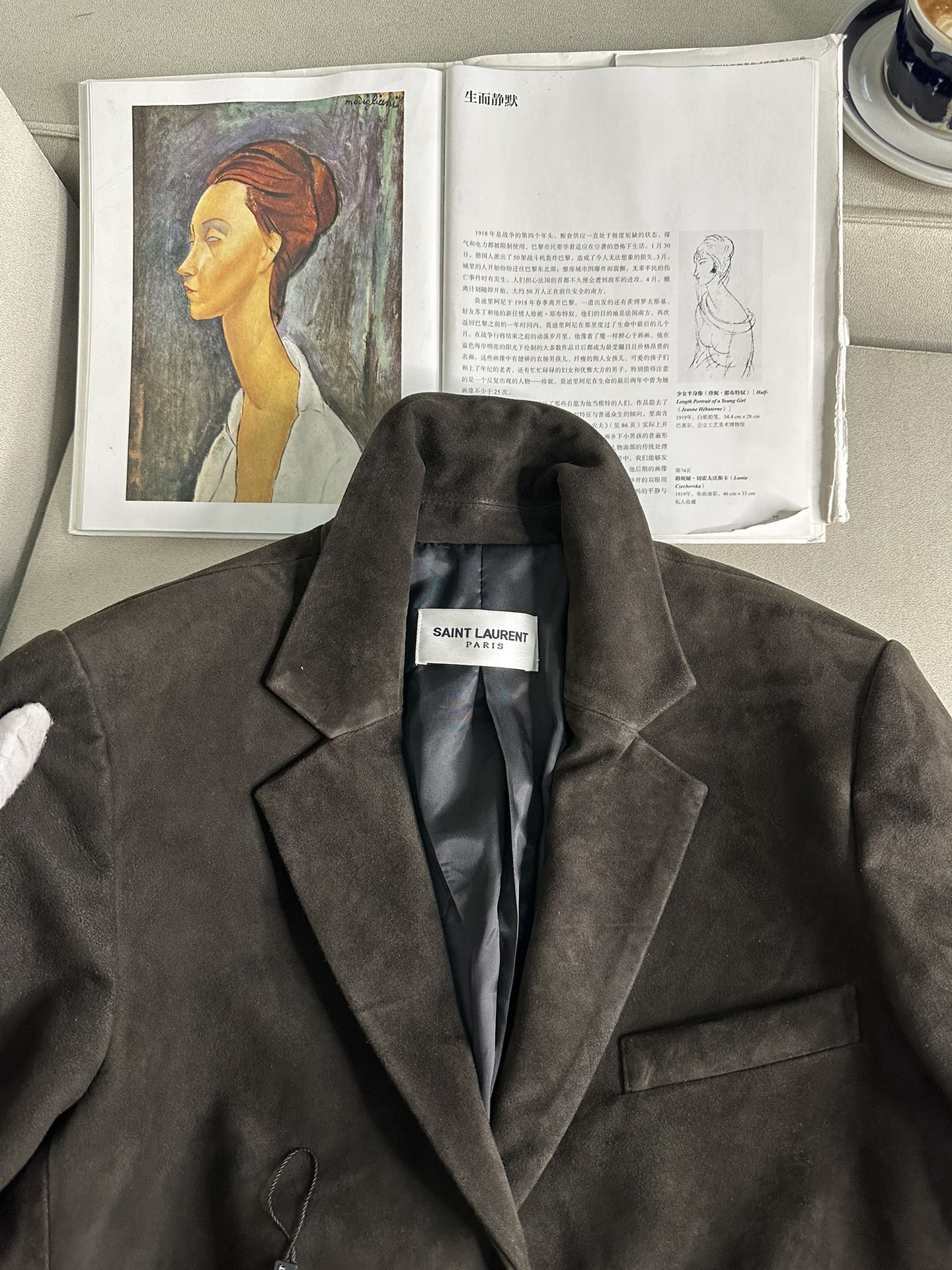 SAINT LAURENT Женский жакет из замши SAINT LAURENT Женский жакет из замши