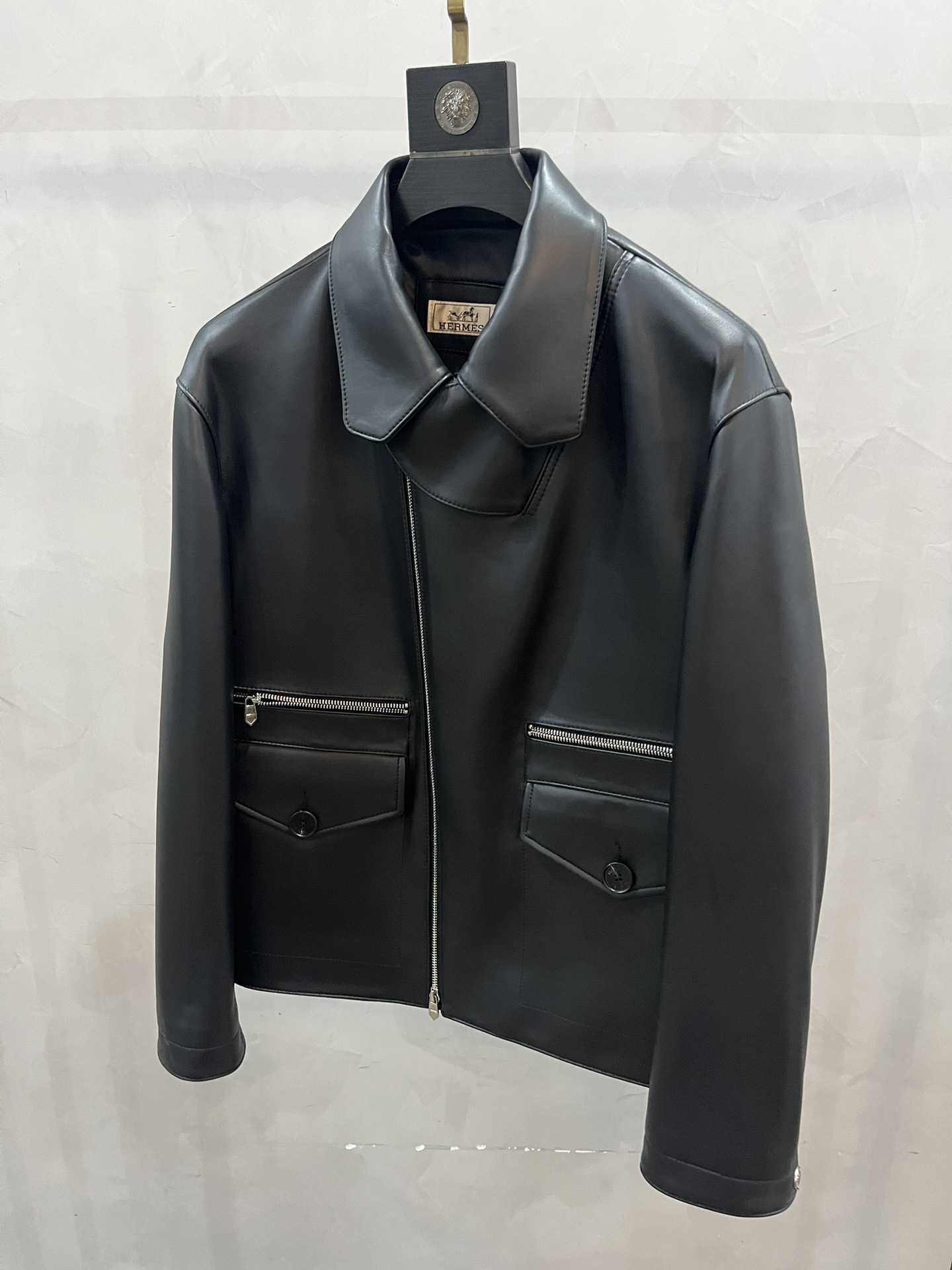 HERMES Мужская кожаная куртка