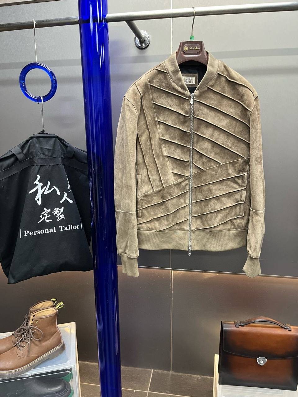 HERMES Мужская кожаная куртка из овчины HERMES Мужская кожаная куртка из овчины