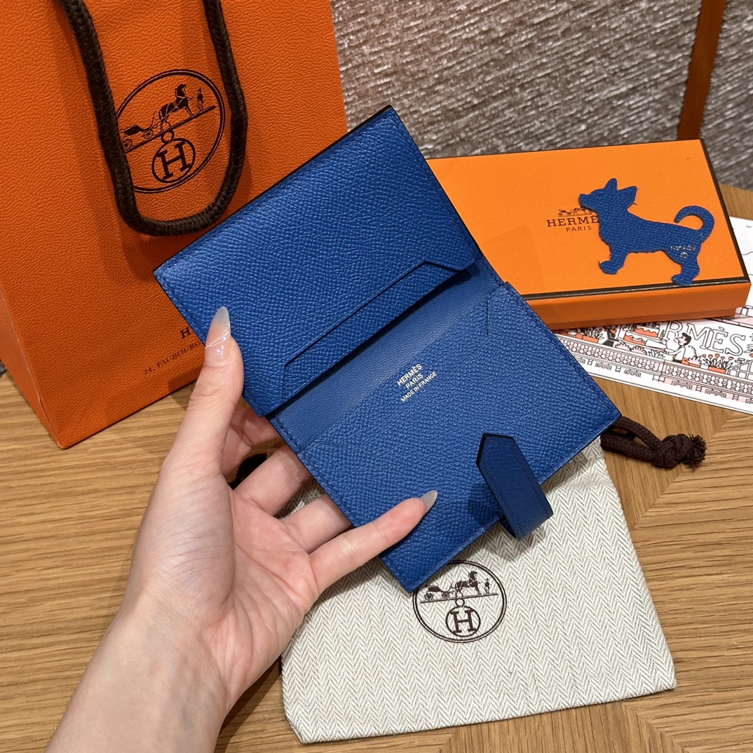 HERMES Кошелёк Bearn 10 см 71/Bleu France Epsom HERMES Кошелёк Bearn 10 см 71/Bleu France Epsom