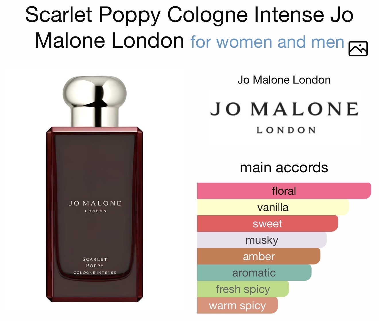 JO MALONE Scarlet Poppy Intense аромат JO MALONE Scarlet Poppy Intense аромат
