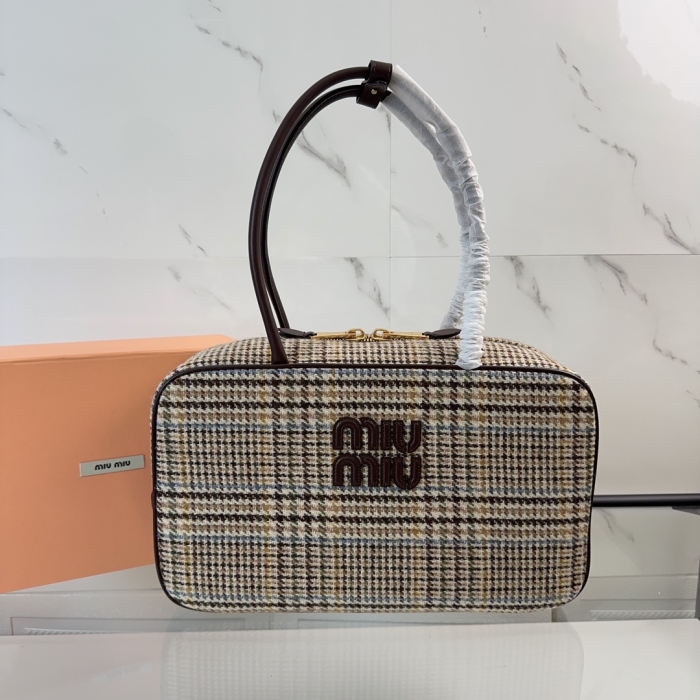 MIU MIU Женский портфель с узором «гусиные лапки»