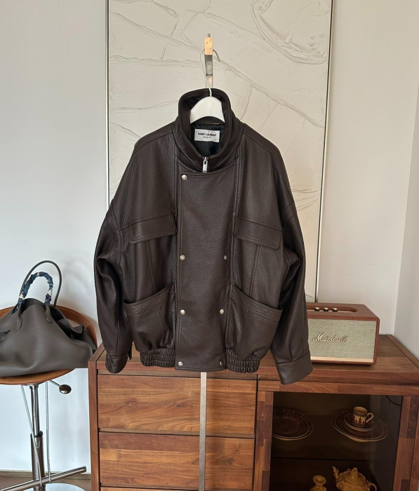 SAINT LAURENT Женская кожаная куртка