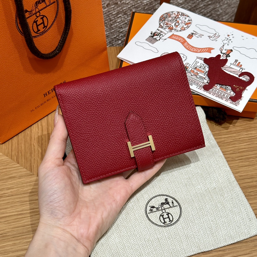 HERMES Кошелёк Bearn 12 см K1/Rouge grenat Epsom HERMES Кошелёк Bearn 12 см K1/Rouge grenat Epsom
