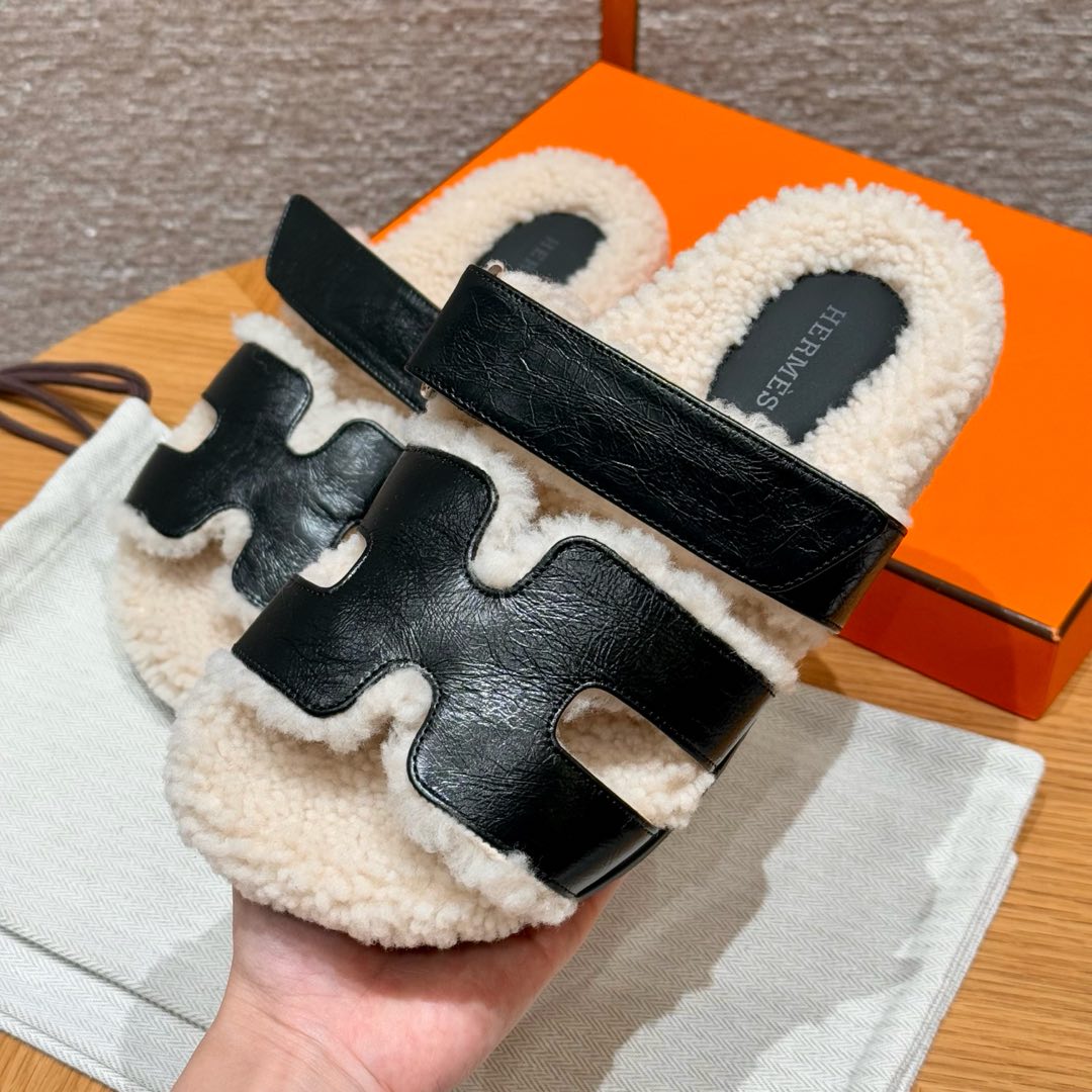 HERMES Женские сандалии Chypre из шерсти и кожи