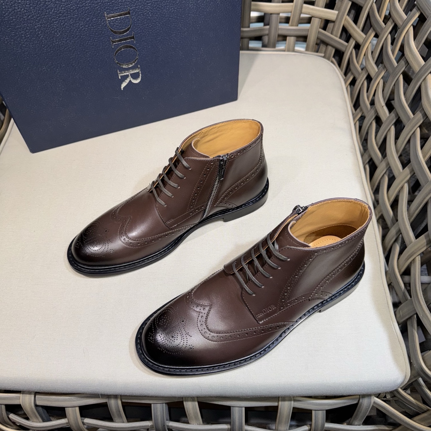 CHRISTIAN DIOR Мужские ботинки из телячьей кожи