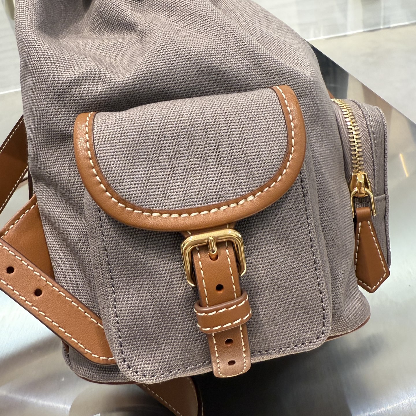 MIU MIU Женский рюкзак Canvas and leather