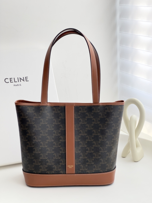  CELINE Женская сумка CABAS small из канвы и кожи