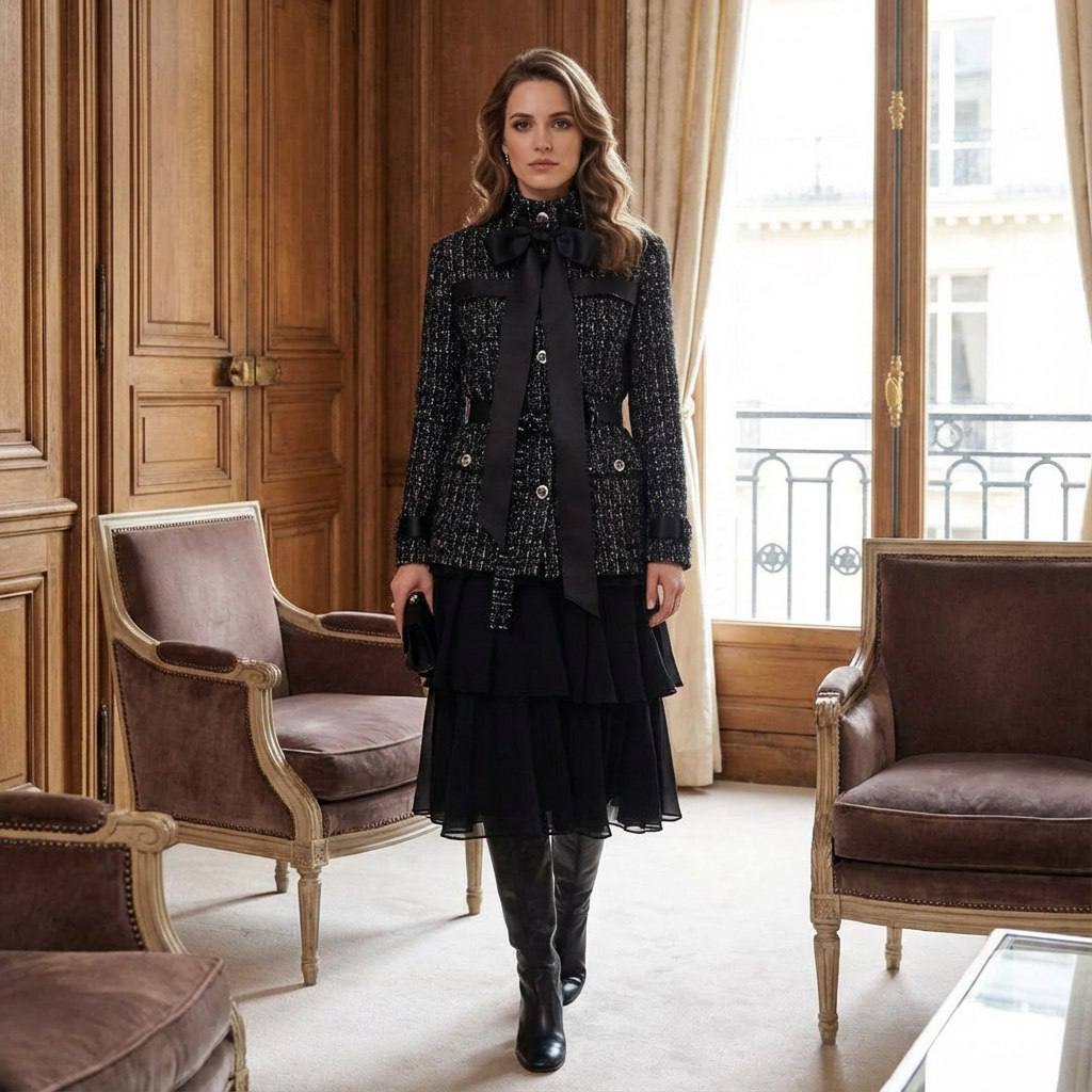 CHANEL Женский пиджак из кашемирового твида CHANEL Женский пиджак из кашемирового твида