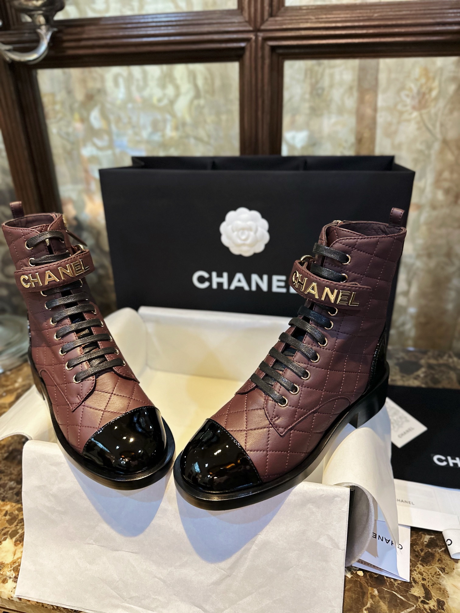 CHANEL Женские ботинки из овчины CHANEL Женские ботинки из овчины