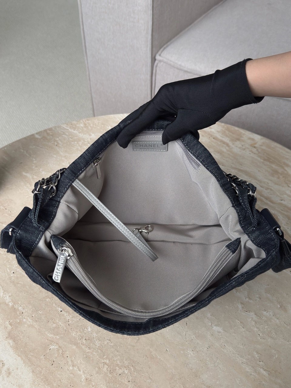 CHANEL Женская сумка 11.12 Small деним CHANEL Женская сумка 11.12 Small деним