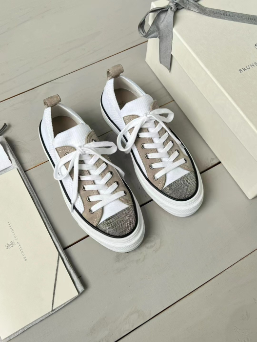 BRUNELLO CUCINELLI Женские кеды с текстильными вставками