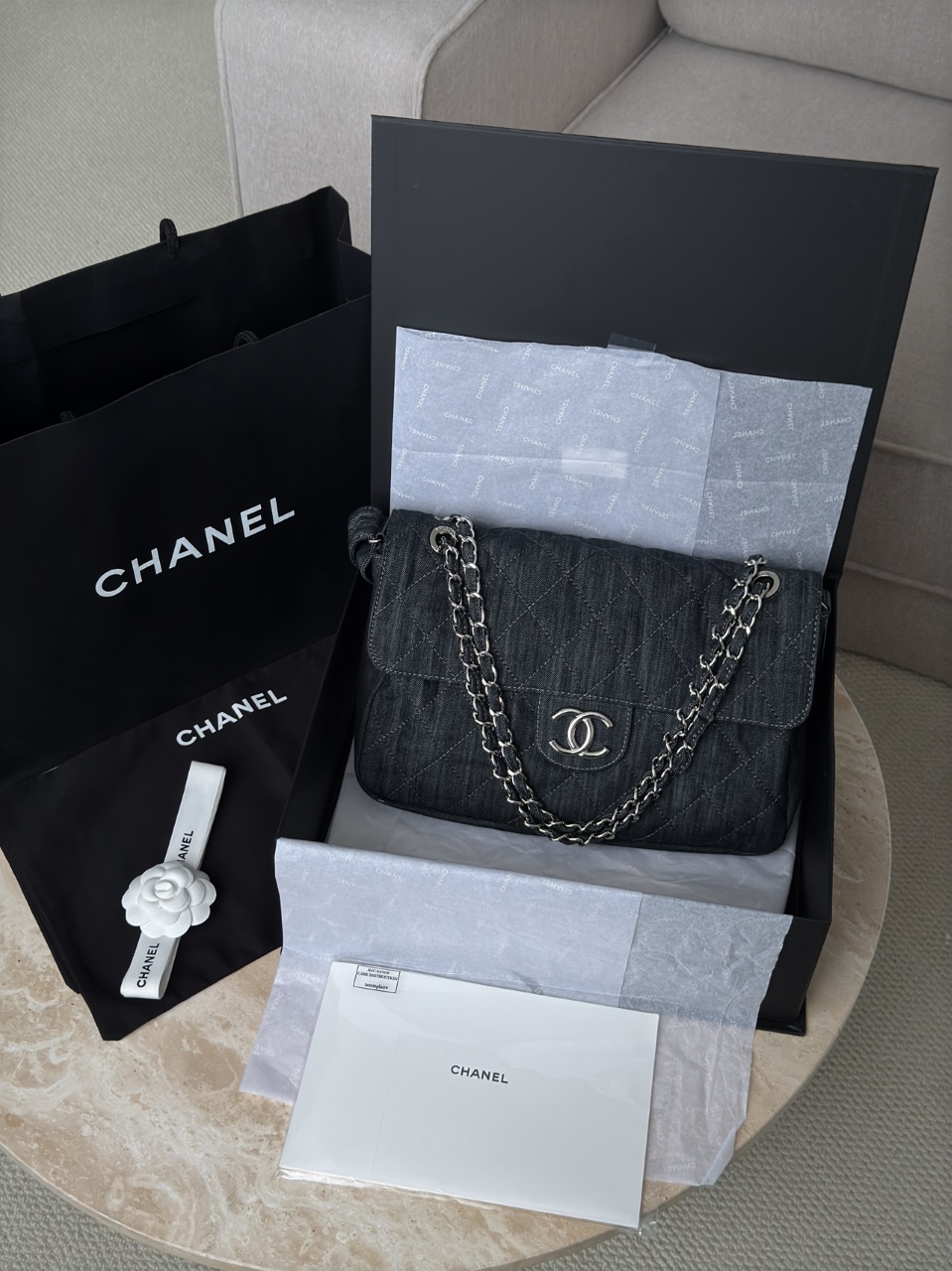 CHANEL Женская сумка 11.12 Small деним CHANEL Женская сумка 11.12 Small деним