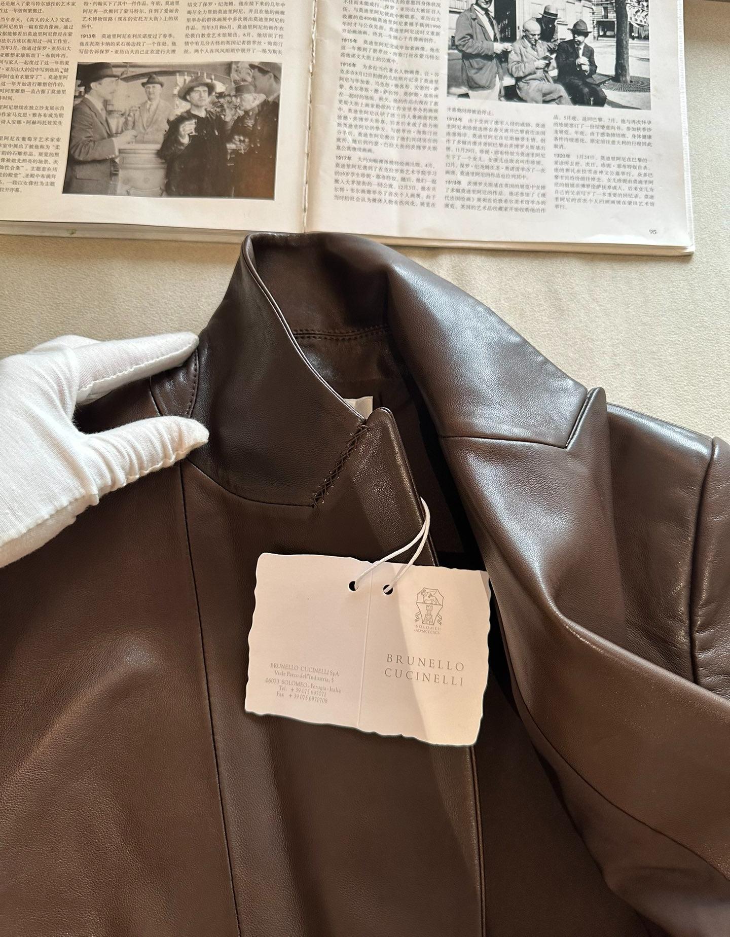 BRUNELLO CUCINELLI Женский кожаный жакет BRUNELLO CUCINELLI Женский кожаный жакет