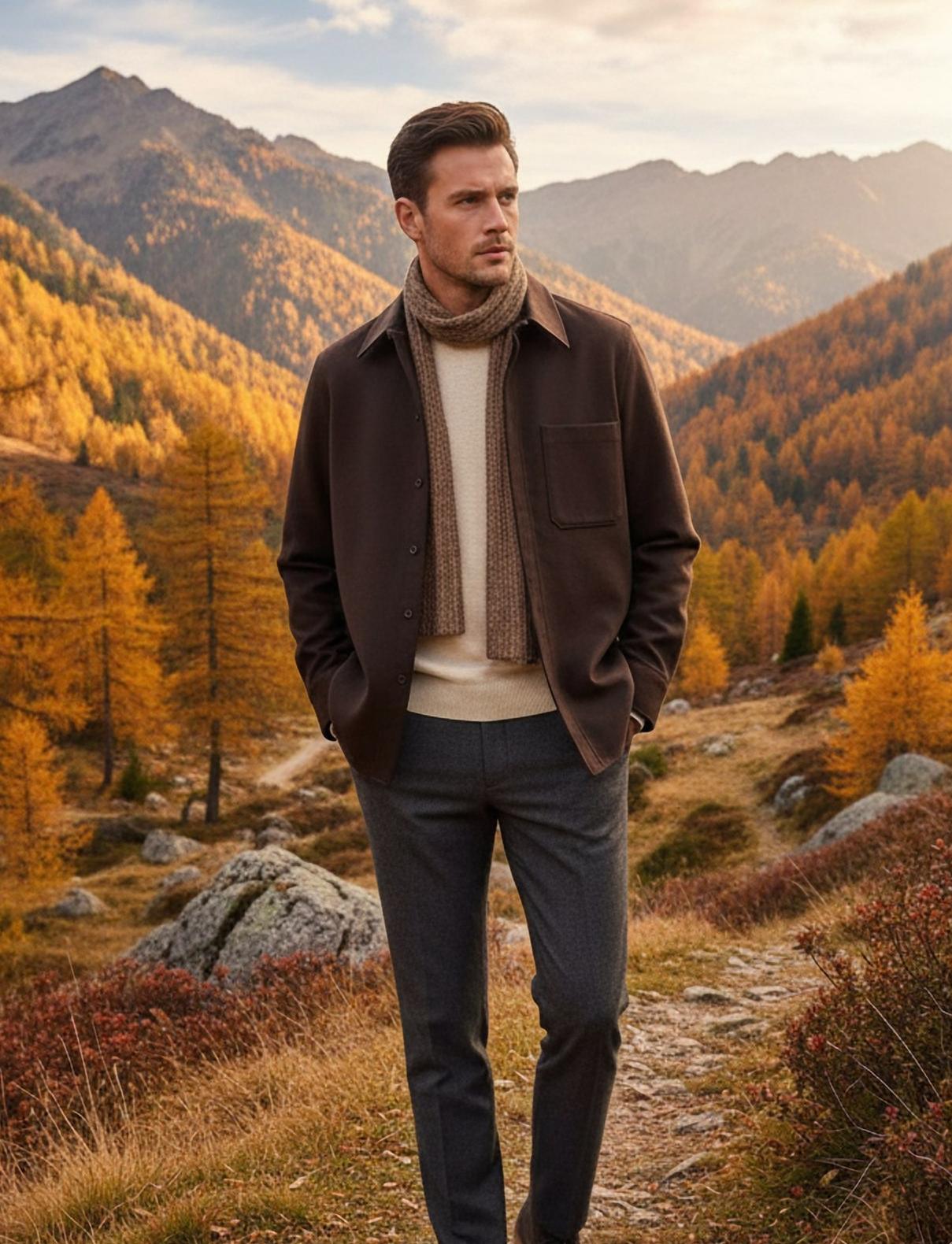 ERMENEGILDO ZEGNA Мужская рубашка из кашемира и шерсти ERMENEGILDO ZEGNA Мужская рубашка из кашемира и шерсти