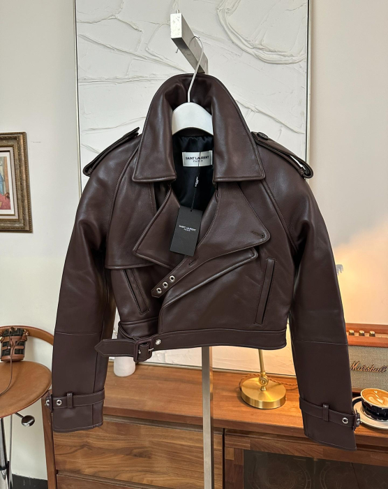 SAINT LAURENT Женская кожаная куртка