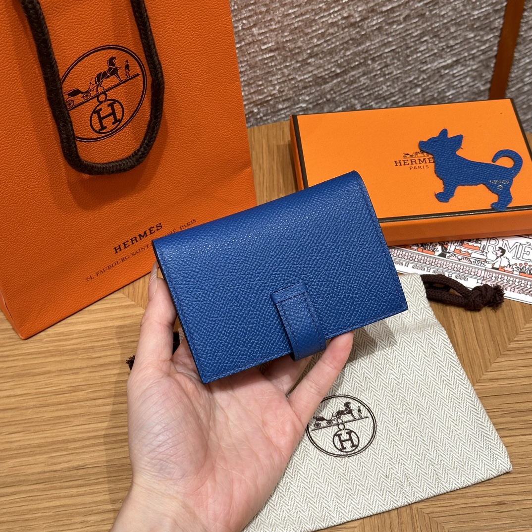 HERMES Кошелёк Bearn 10 см 71/Bleu France Epsom HERMES Кошелёк Bearn 10 см 71/Bleu France Epsom