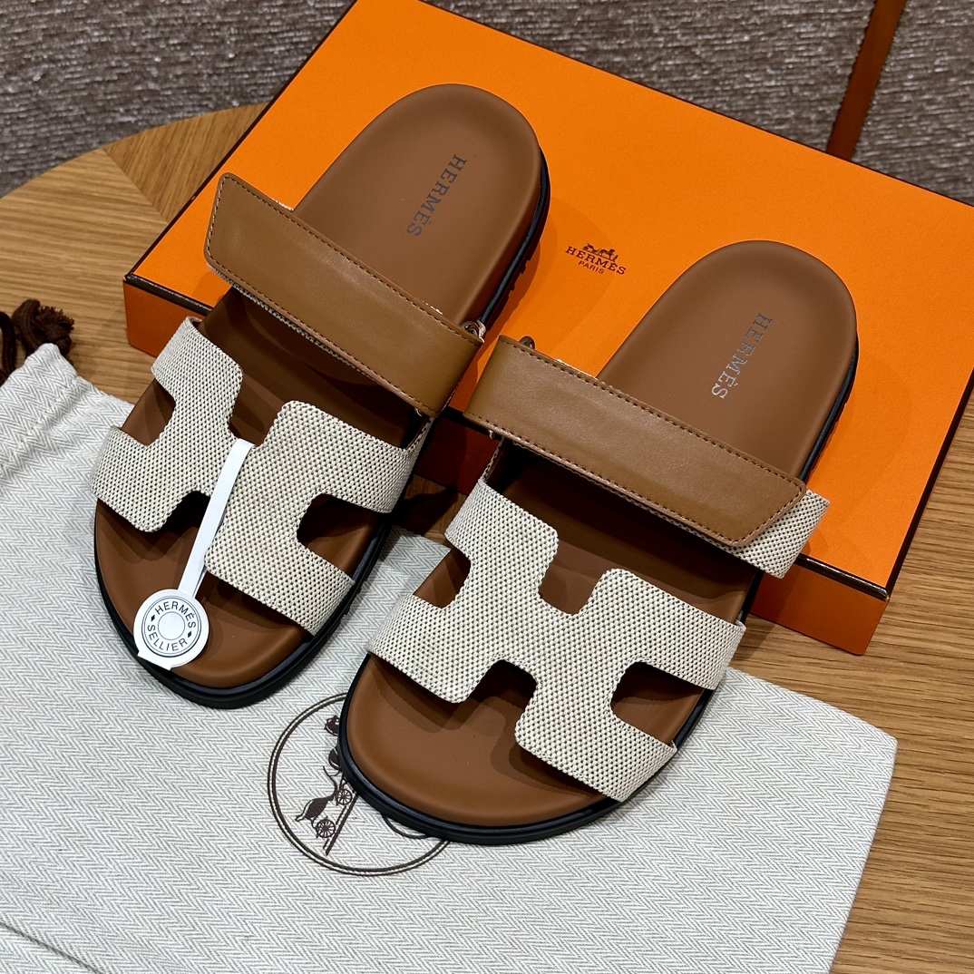 HERMES Женские сандалии Chypre из холста HERMES Женские сандалии Chypre из холста