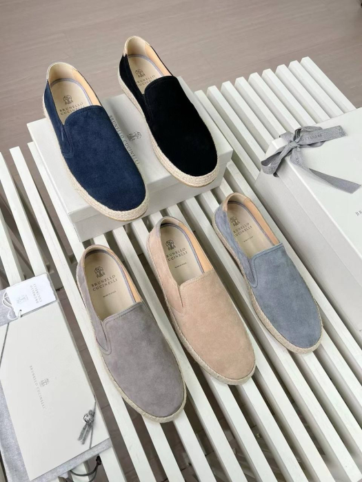  BRUNELLO CUCINELLI Слипоны из замши со вставкой из жгута