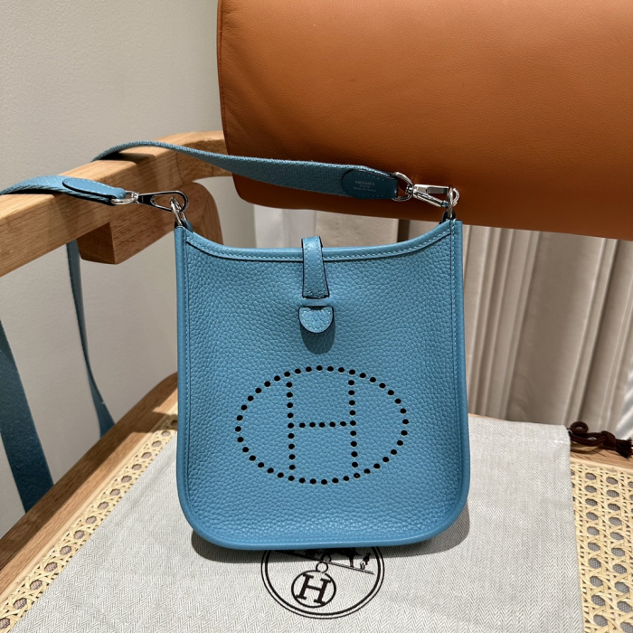  Hermes Женская сумка Evelyne 16 см P3/Bleu De Nord Clemence