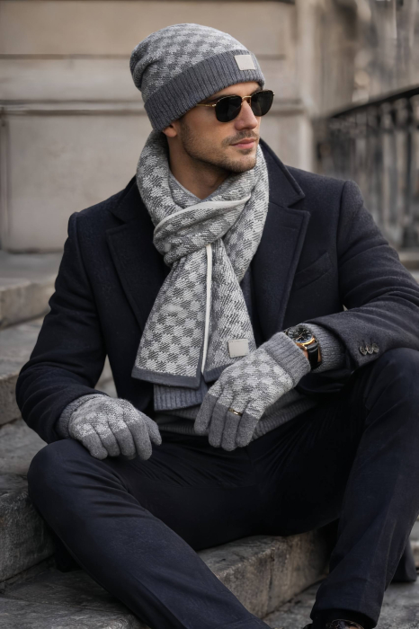 LOUIS VUITTON Мужской комплект из шерсти и кашемира