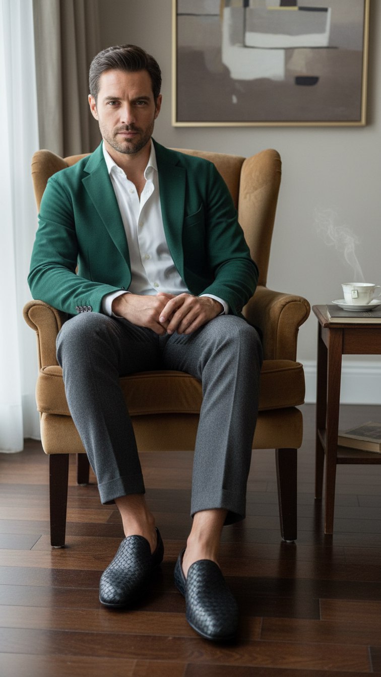 BOTTEGA VENETA Мужские мокасины (слиперы)