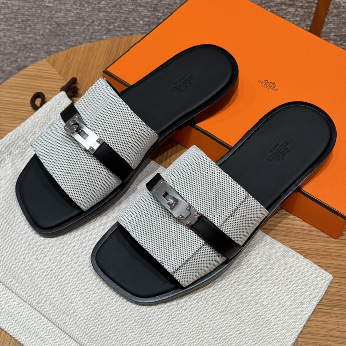 HERMES Мужские сандалии Gabriel из канвы