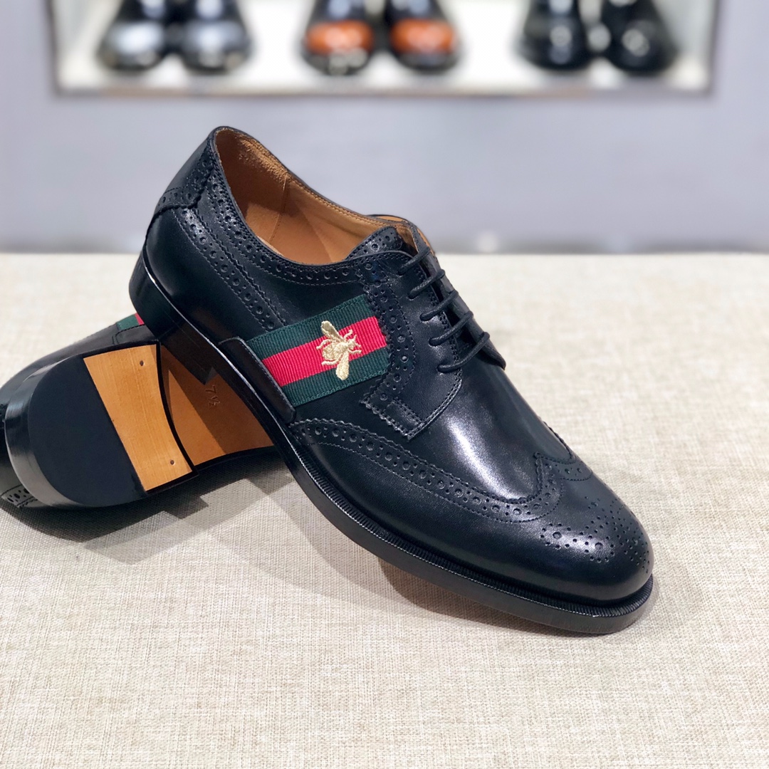 GUCCI Мужские кожаные броги Web GUCCI Мужские кожаные броги Web