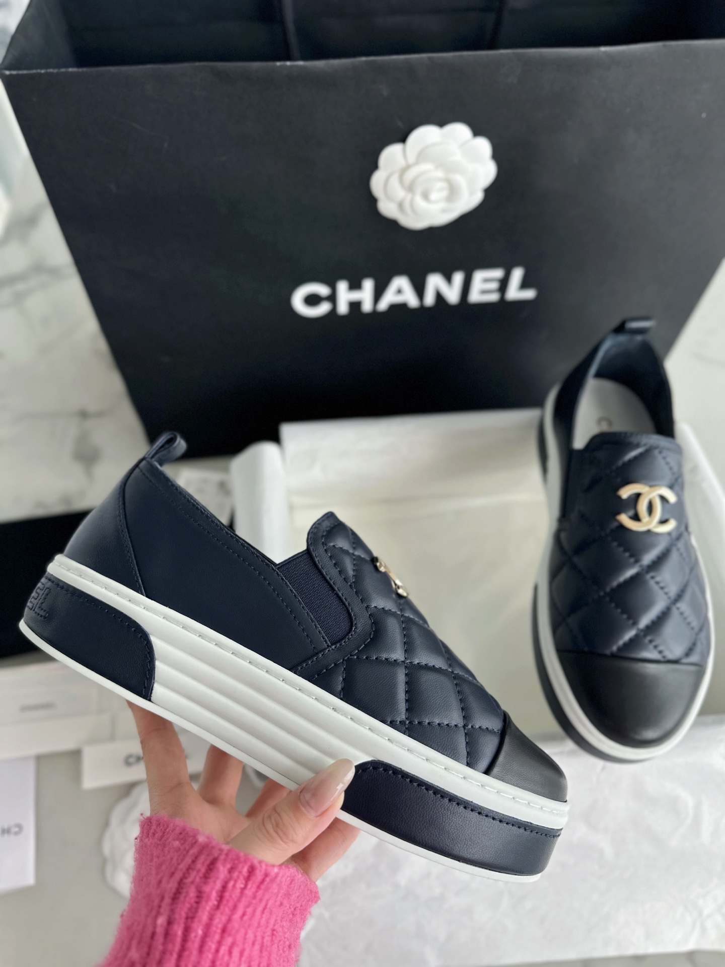 CHANEL Женские мокасины из кожи ягненка