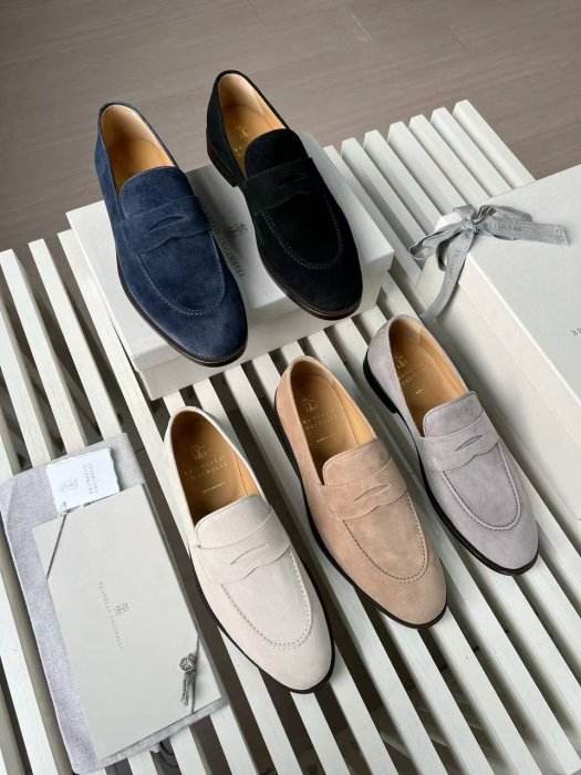  BRUNELLO CUCINELLI Мужские пенни-лоферы из замши