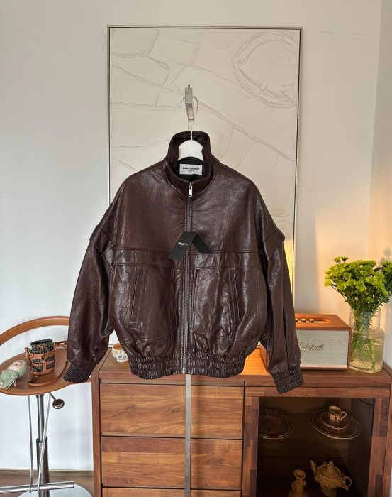 SAINT LAURENT Женская кожаная куртка